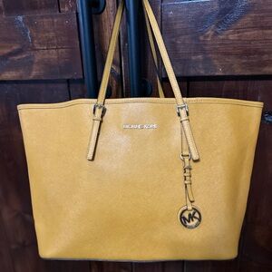 Miachael Kors Yellow Saffiano Tote Bag